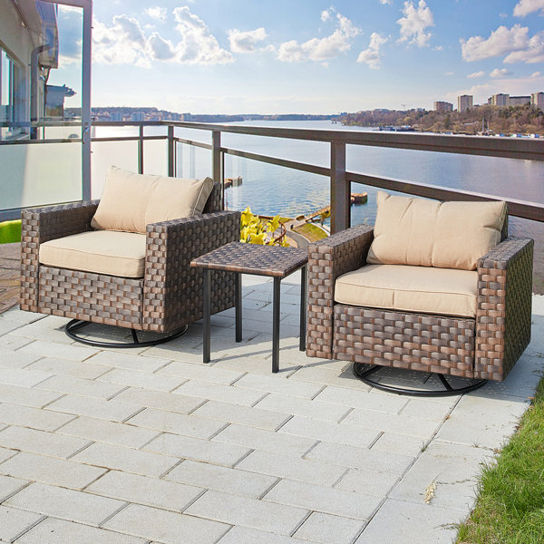 Hokku Designs Alywin Swivel Recliner Patio Chair with Cushions Wayfair